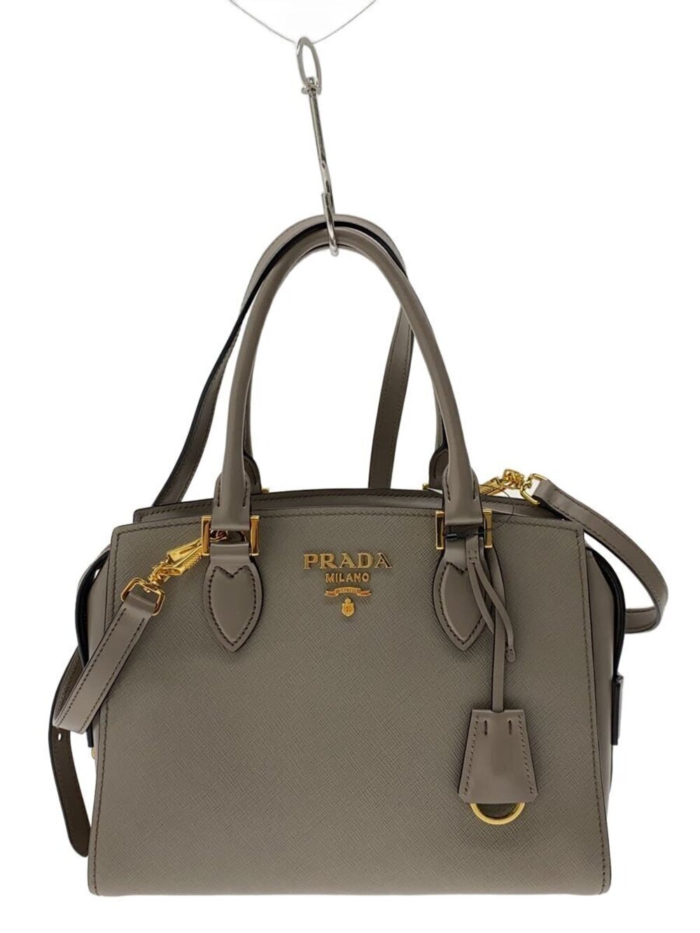 Prada Saffiano Soft Calf Tote argilla taupe Beige Gray